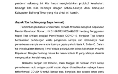 29 Warga Beltim Terkonfirmasi Positif COVID-19