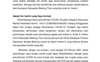 Waspada, 44 Warga Beltim Terkonfirmasi Positif COVID-19