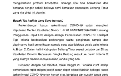 12 Warga Beltim Terkonfirmasi COVID-19