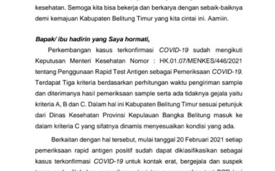 10 Orang Terkonfirmasi COVID-19, Salah Satunya Meninggal Dunia