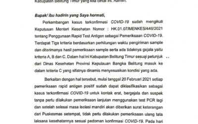 4 Orang Warga Manggar Terkonfirmasi COVID-19