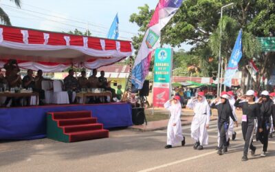 Pelajar SD hingga SMP di Beltim Ikut Lomba Gerak Jalan Meriahkan HUT RI ke 78