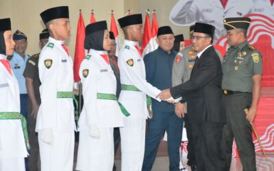 Anggota Paskribaraka Kabupaten Beltim Siap Bertugas