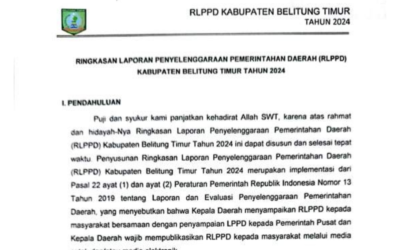 RINGKASAN LAPORAN PENYELENGGARAAN PEMERINTAHAN DAERAH (RLPPD) KABUPATEN BELITUNG TIMUR TAHUN 2024